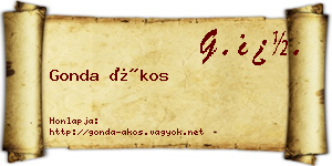 Gonda Ákos névjegykártya